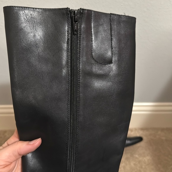 Nine West Women’s Black Leather Equestrian Stiletto Boots size 6 EUC - Picture 6 of 8